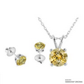 Fancy Yellow 2 Carat Solitaire Set Made With SWAROVSKI ZIRCONIA